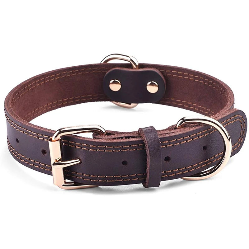 Refined Pup™ Premium Leather Dog Collar and Leash Set